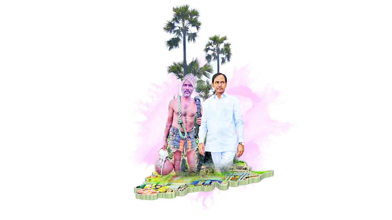 బీమాపై కల్లుగీత కార్మికుల సంబురం