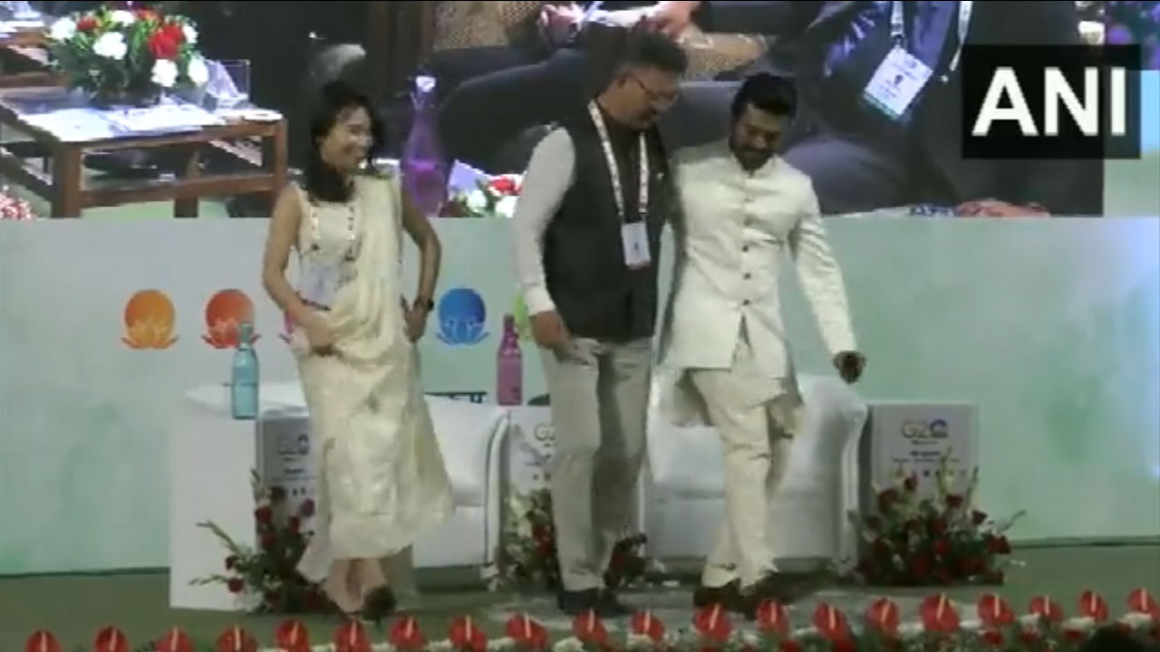 Naatu Naatu: జీ20 వేదిక‌పై నాటు నాటు సాంగ్‌.. స్టెప్పులేసిన హీరో రాంచ‌ర‌ణ్‌