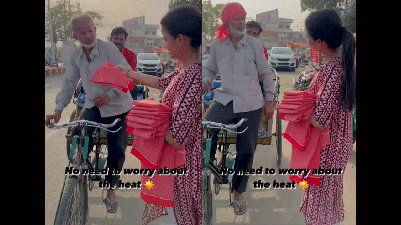 Viral Video | రిక్షావాలాలు, వీధి వ్యాపారుల‌కు ట‌వ‌ల్స్ పంపిణీ చేసిన మ‌హిళ‌