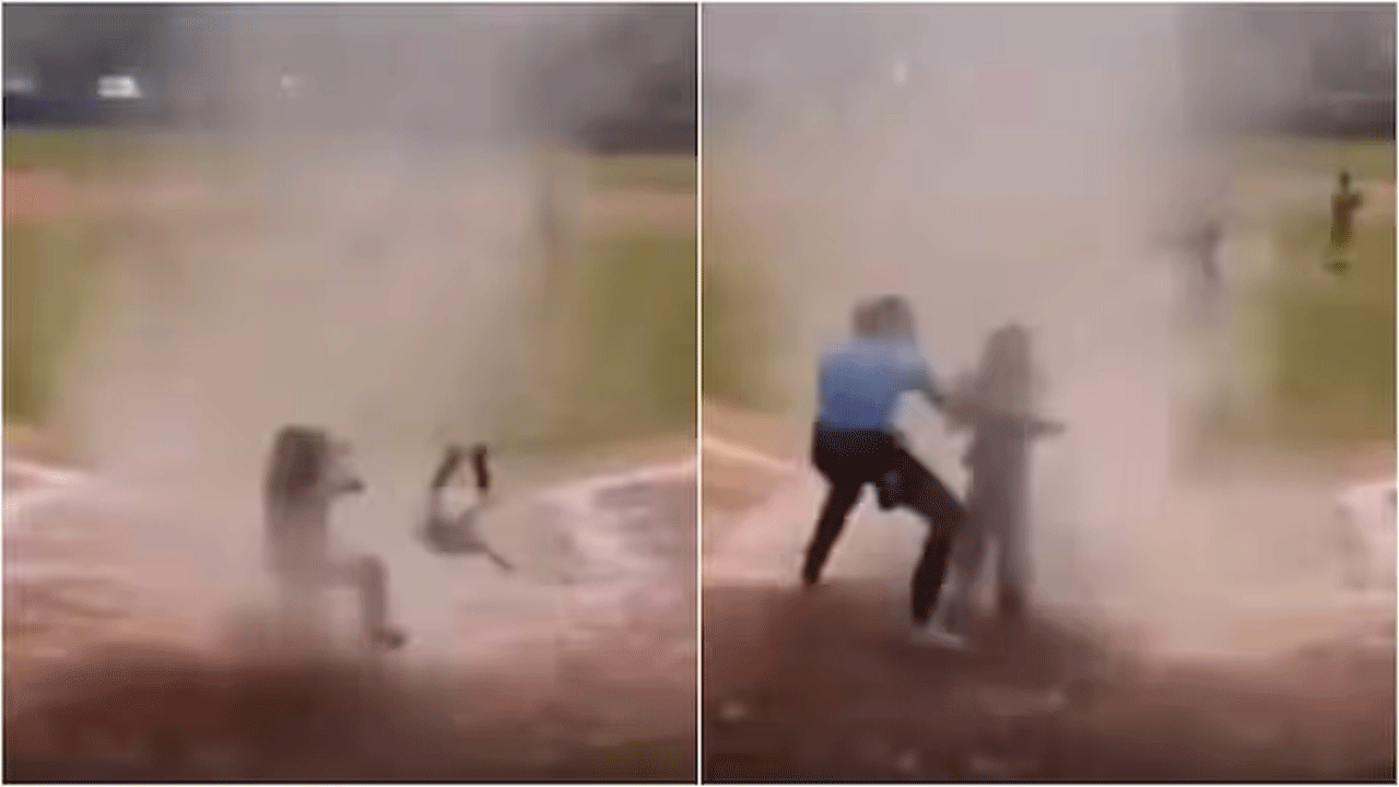 viral video | బేస్‌బాల్ గేమ్‌లో గాలి దుమారం : బాలుడిని కాపాడిన అంపైర్‌