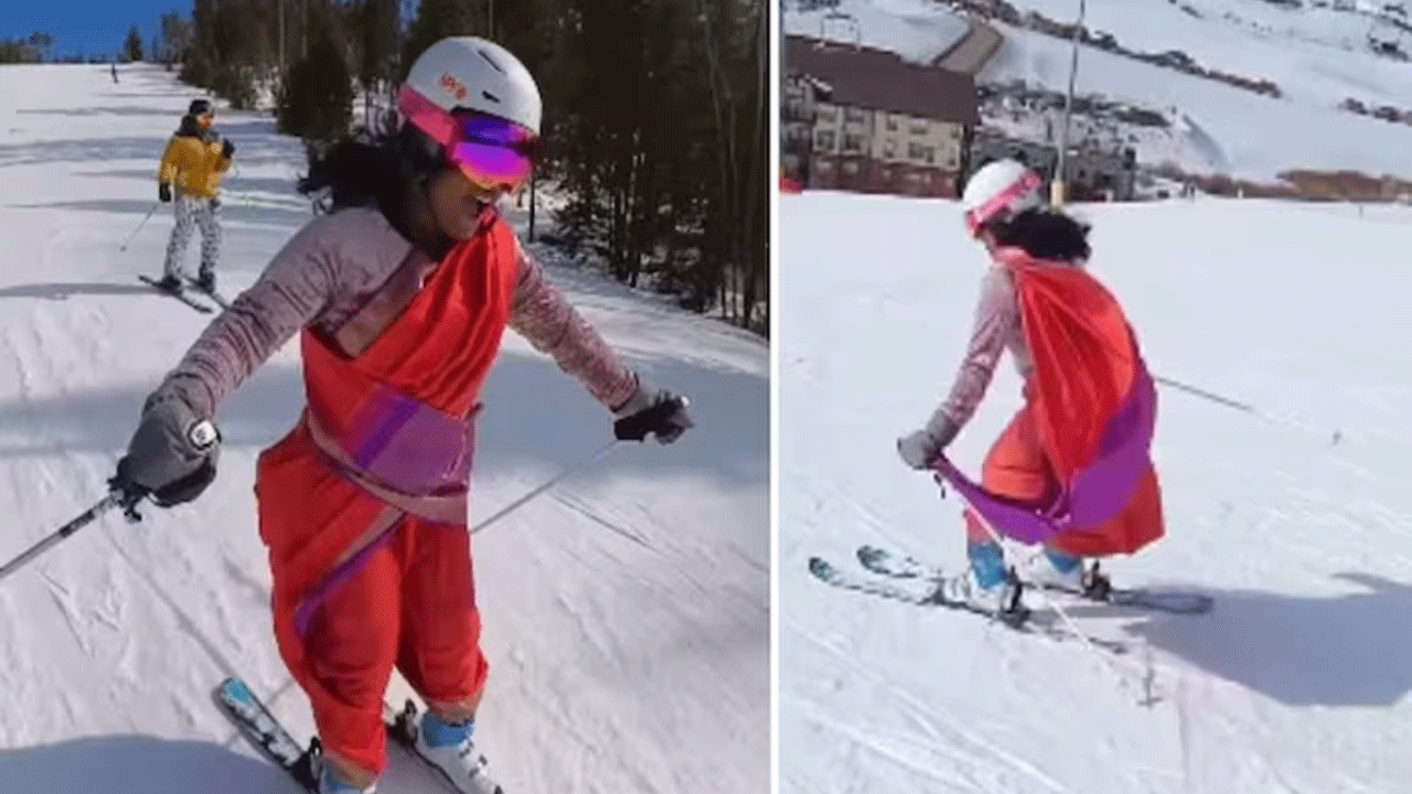 viral video | ఎన్ఆర్ఐ మ‌హిళ స్కీయింగ్ వీడియోకు నెటిజ‌న్లు ఫిదా