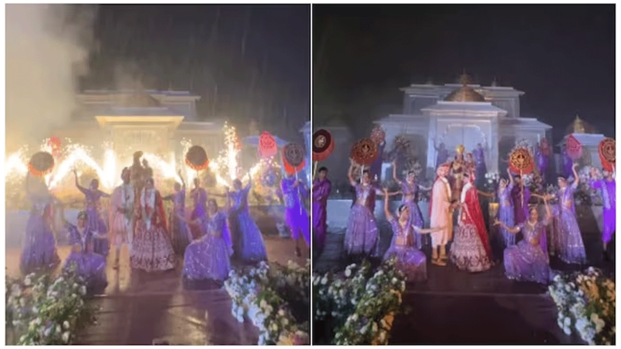 viral video | ఈ వ‌ర్షం సాక్షిగా.. : జోరు వాన‌లో ఒక్క‌టయ్యారు..!