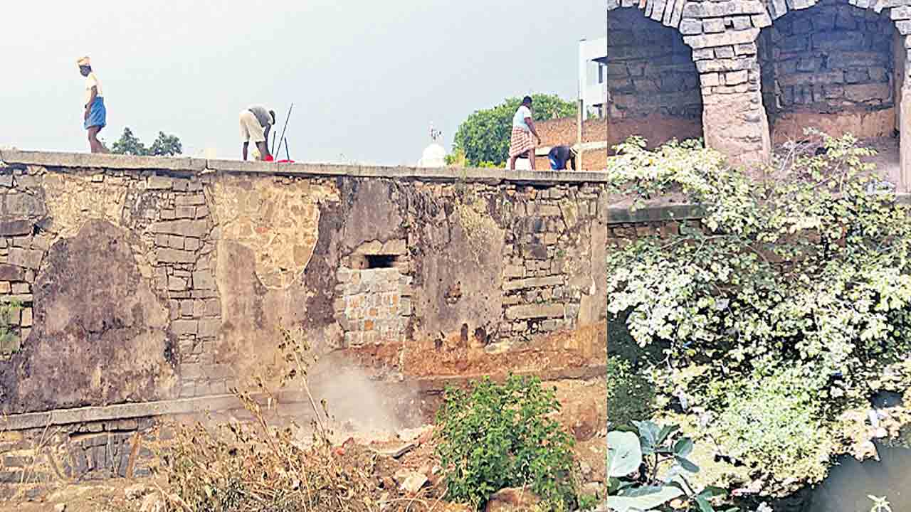 శరవేగంగా.. మెట్లబావి పనులు