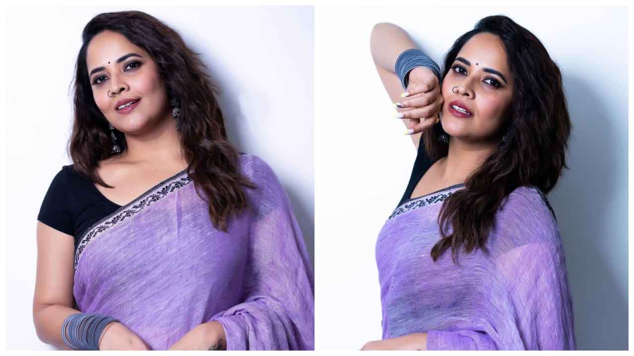 Anasuya Bharadwaj | ప‌ర్పుల్ క‌ల‌ర్ డ్రెస్‌లో అనసూయ భరద్వాజ్ ధ‌గ‌ధ‌గ‌లు..