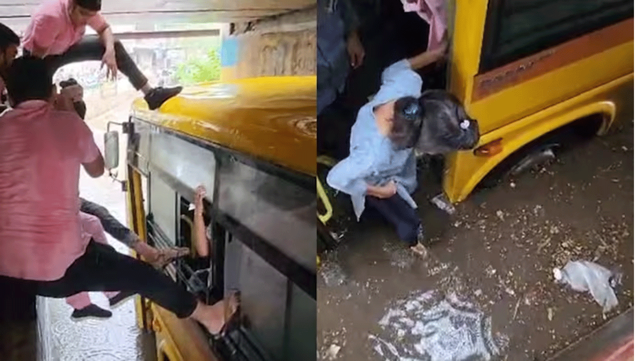 Viral Post | వరద నీటిలో చిక్కుకున్న కాలేజ్ బ‌స్ : విద్యార్ధుల‌ను కాపాడిన స్ధానికులు