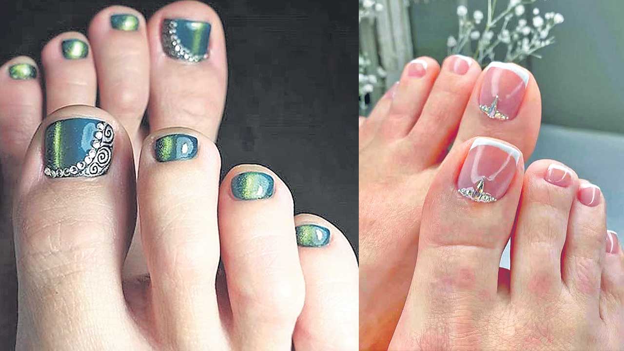 కాలి గోళ్లకు.. రాళ్ల నగ!