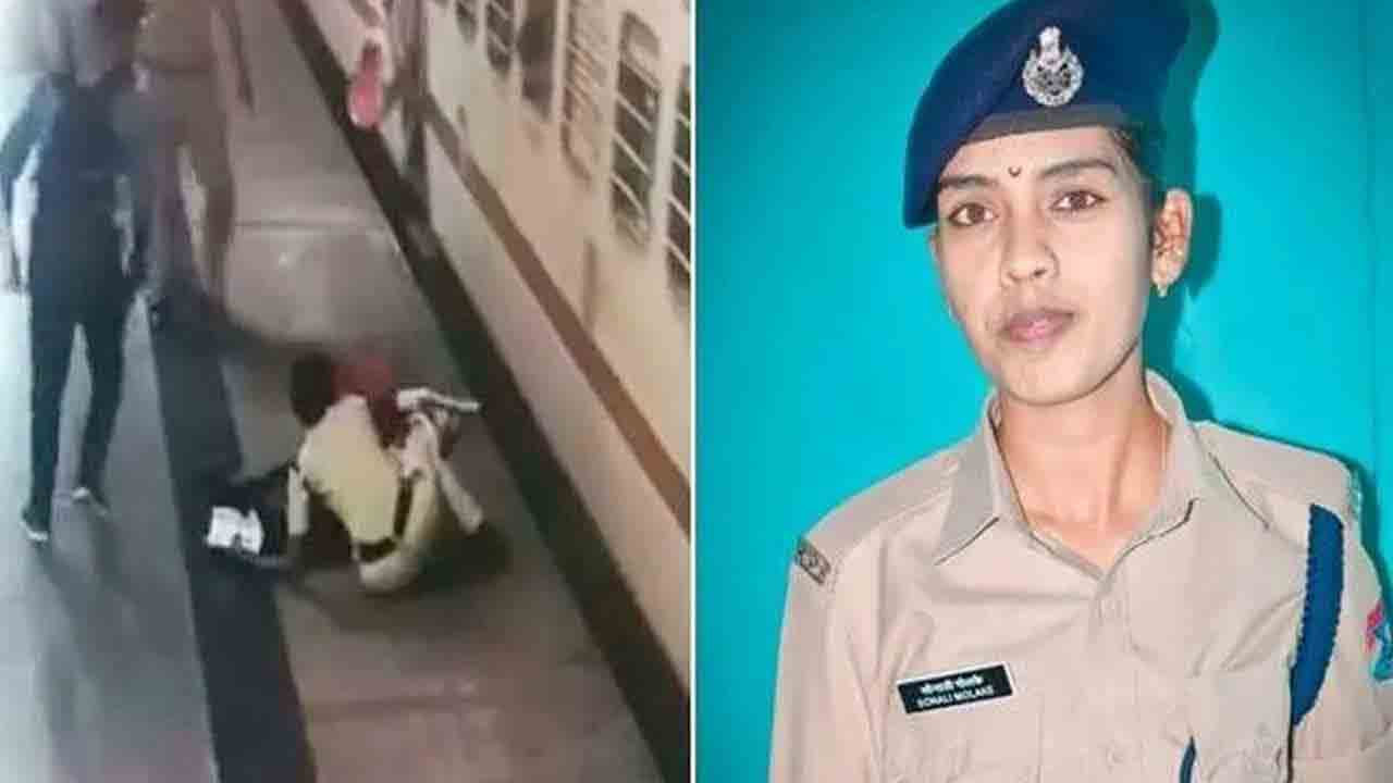 RPF Constable saves woman’s life | రైలు కింద పడబోయిన ప్రయాణికురాలిని కాపాడిన లేడీ కానిస్టేబుల్‌