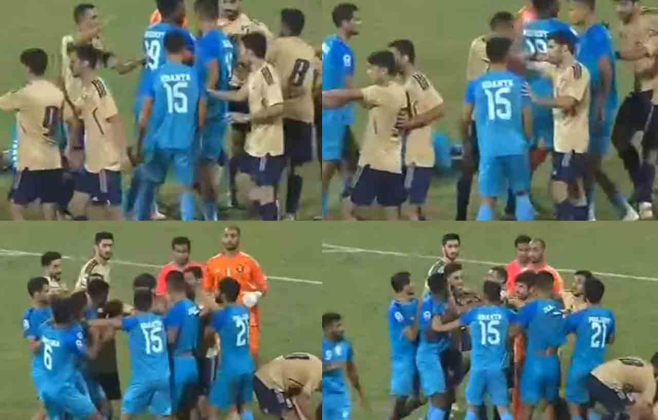 SAFF Championship 2023 | మైదానంలో గొడ‌వ‌ప‌డ్డ భార‌త్, కువైట్ ఫుట్‌బాల్ ఆట‌గాళ్లు