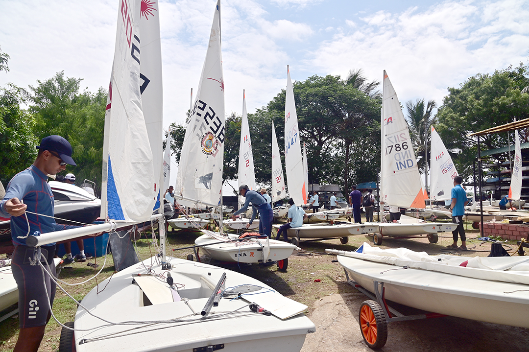 Sailors In Action During The 37th Hyderabad Sailing Week 2023 At Secunderabad Sailing Club In Hussain Sagar On Tuesday