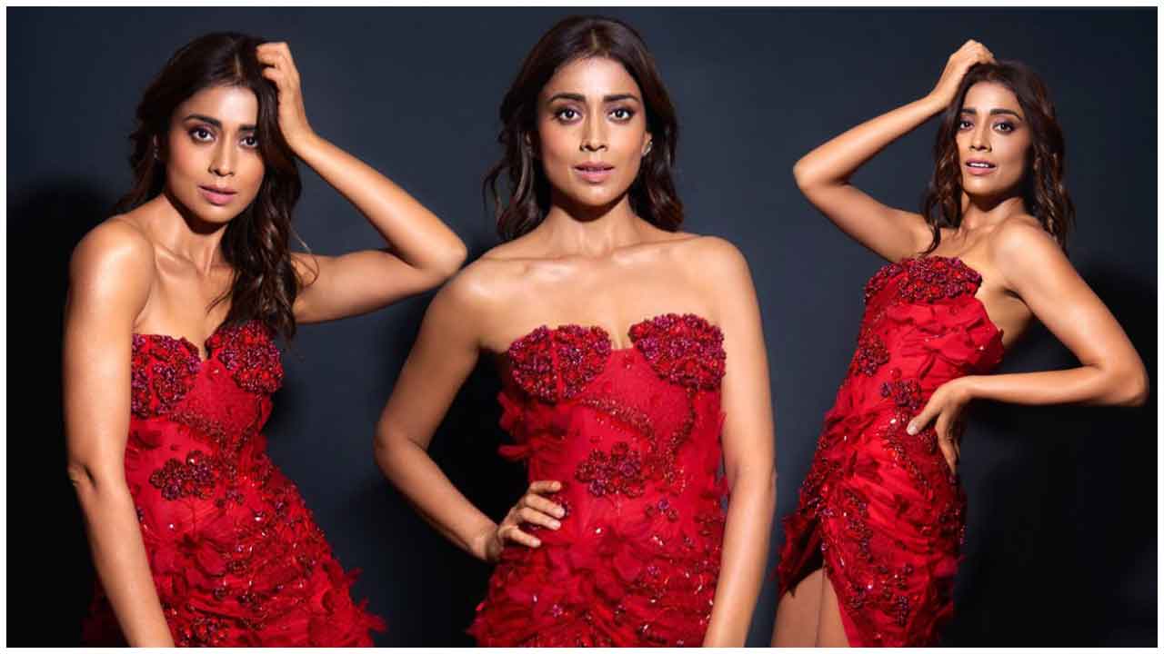 Shriya Saran | రెడ్ కలర్ డ్రెస్‌లో శ్రియా శరన్ ధగధగలు..
