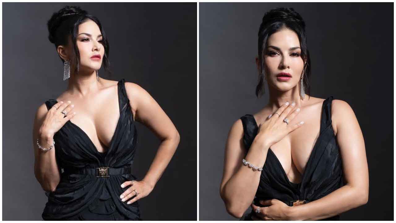 Sunny Leone | బ్లాక్ డ్రెస్‌లో పరువాలు ఒలకబోస్తున్న సన్నీలియోన్..