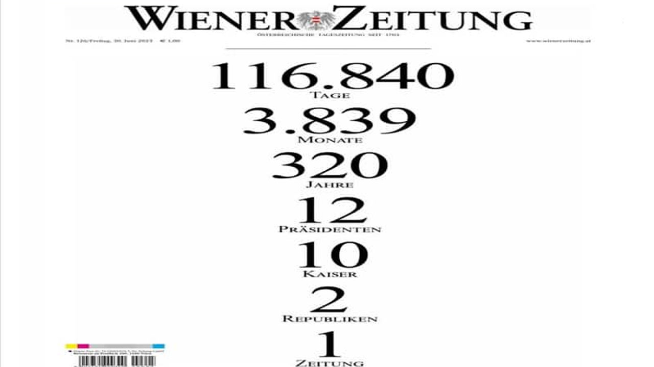 Wiener Zeitung మూతపడిన 300 ఏండ్ల దినపత్రికNamasthe Telangana