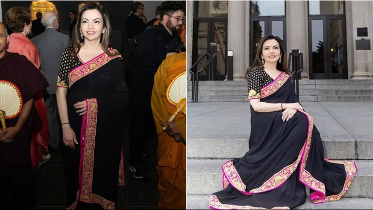 Nita Ambani: బ్లాక్ క‌ల‌ర్ చీర‌లో నీతా అంబానీ