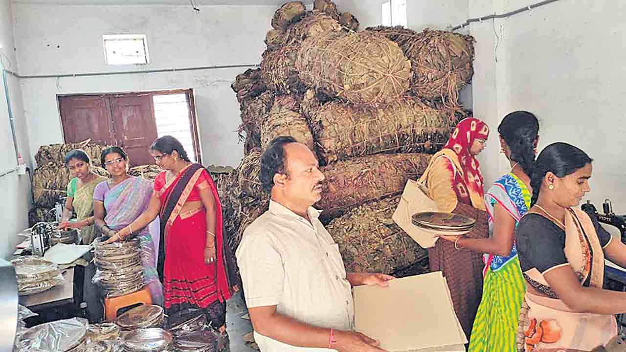 ఎకోఫ్రెండ్లీ విస్తరాకులతో… పర్యావరణ పరిరక్షణ