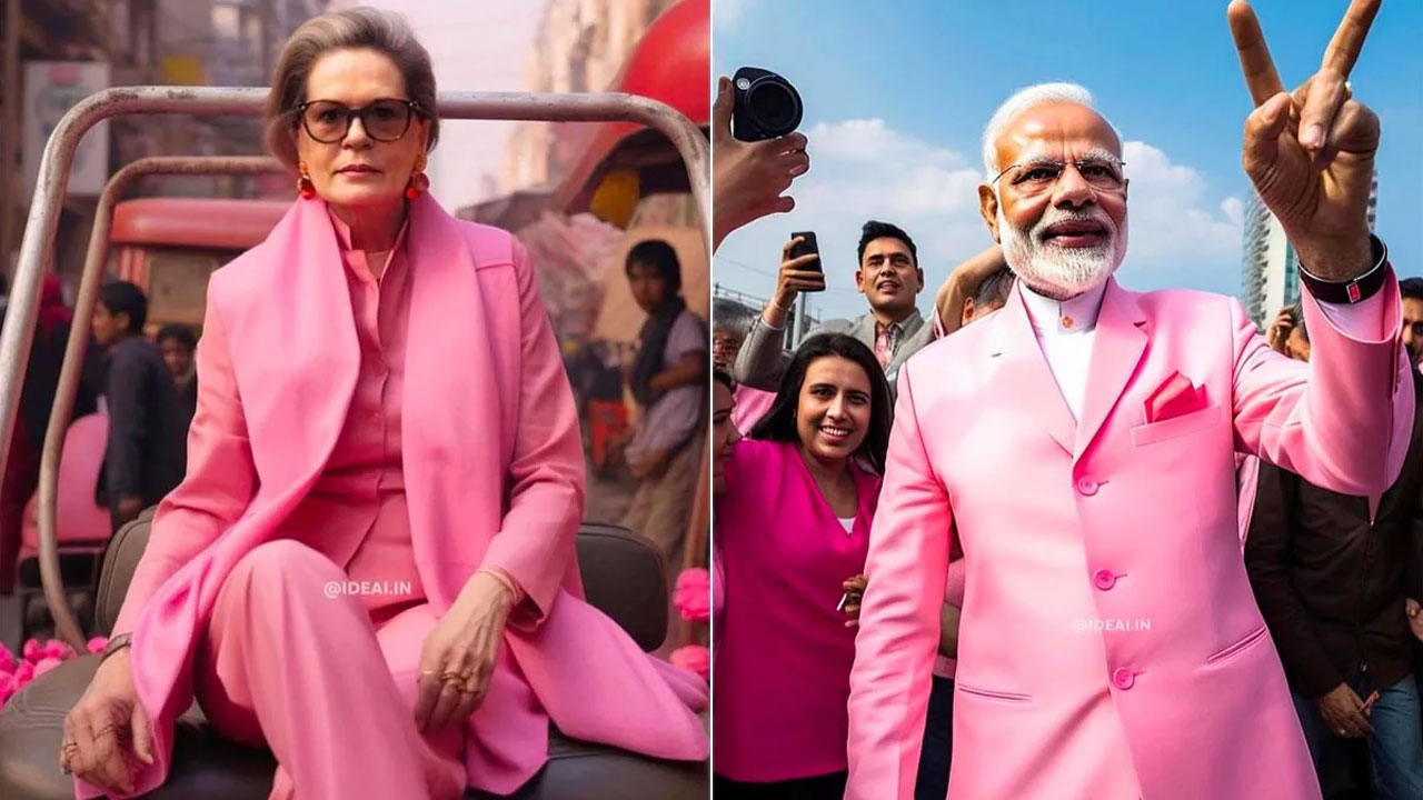 Barbie Politicians: బార్బీ లుక్‌లో మోదీ.. సోనియా.. ఆక‌ట్టుకుంటున్న పింక్ పొలిటీషియ‌న్స్‌