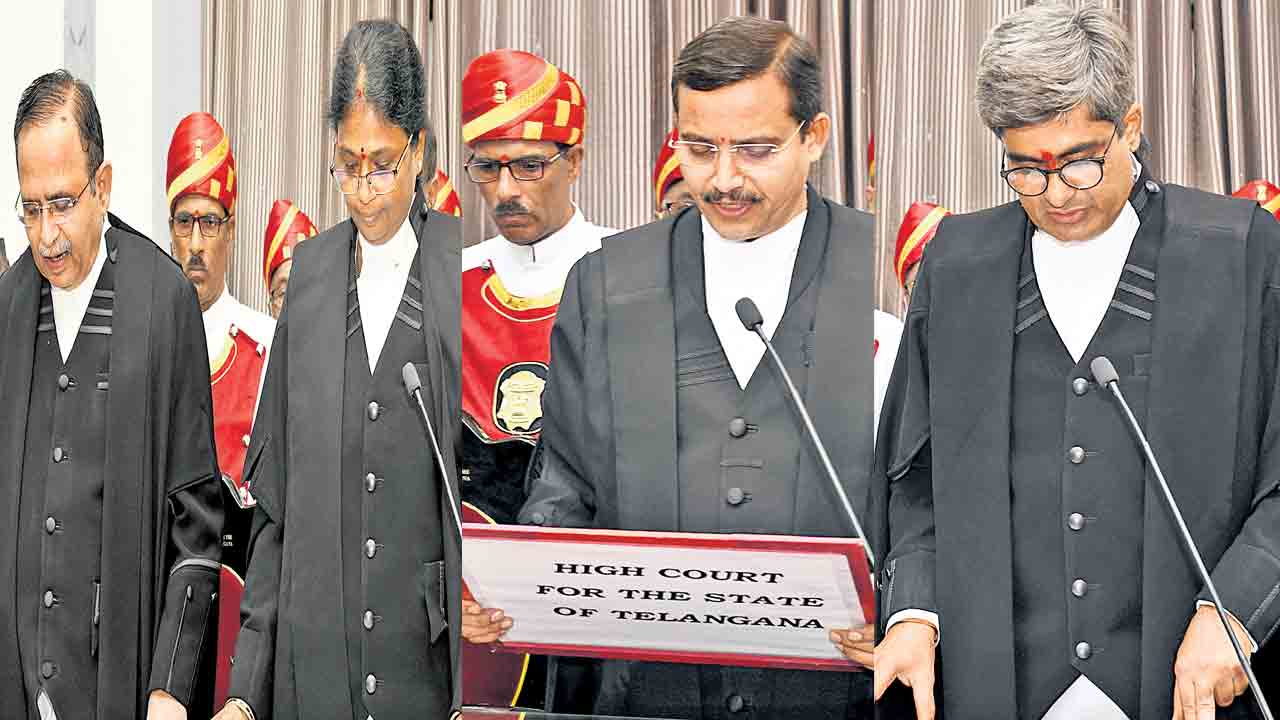 హైకోర్టులో ముగ్గురు కొత్త జడ్జిల ప్రమాణం