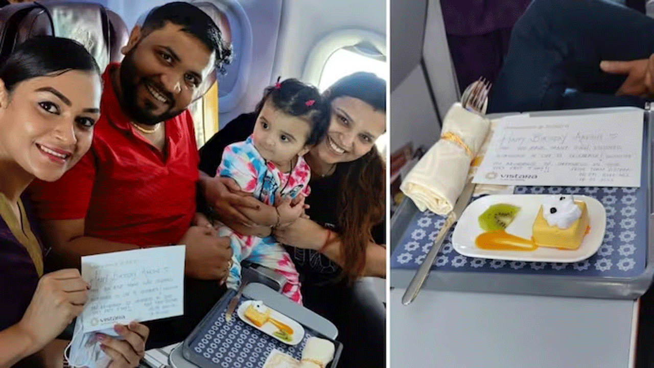 Vistara | 35,000 అడుగుల ఎత్తులో చిన్నారి ఫస్ట్ బ‌ర్త్‌డే : పాప త‌ల్లితండ్రుల‌కు విస్తారా స్వీట్ స‌ర్‌ప్రైజ్‌