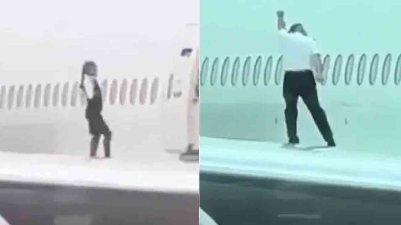 Cabin Crew | విమానం రెక్కలపై నిల్చుని ఫొటోలకు ఫోజులిచ్చిన సిబ్బంది.. వీడియో