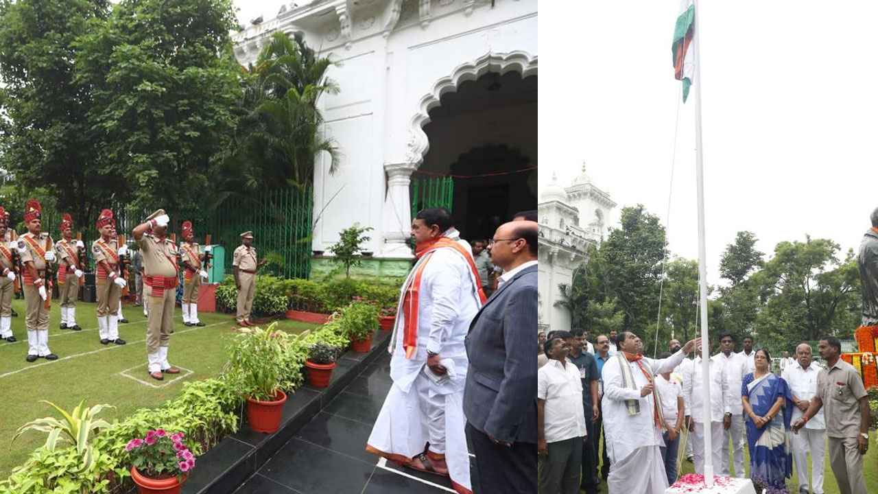 Independence Day | అసెంబ్లీలో త్రివర్ణ పతాకాన్ని ఎగురవేసిన స్పీకర్‌ పోచారం