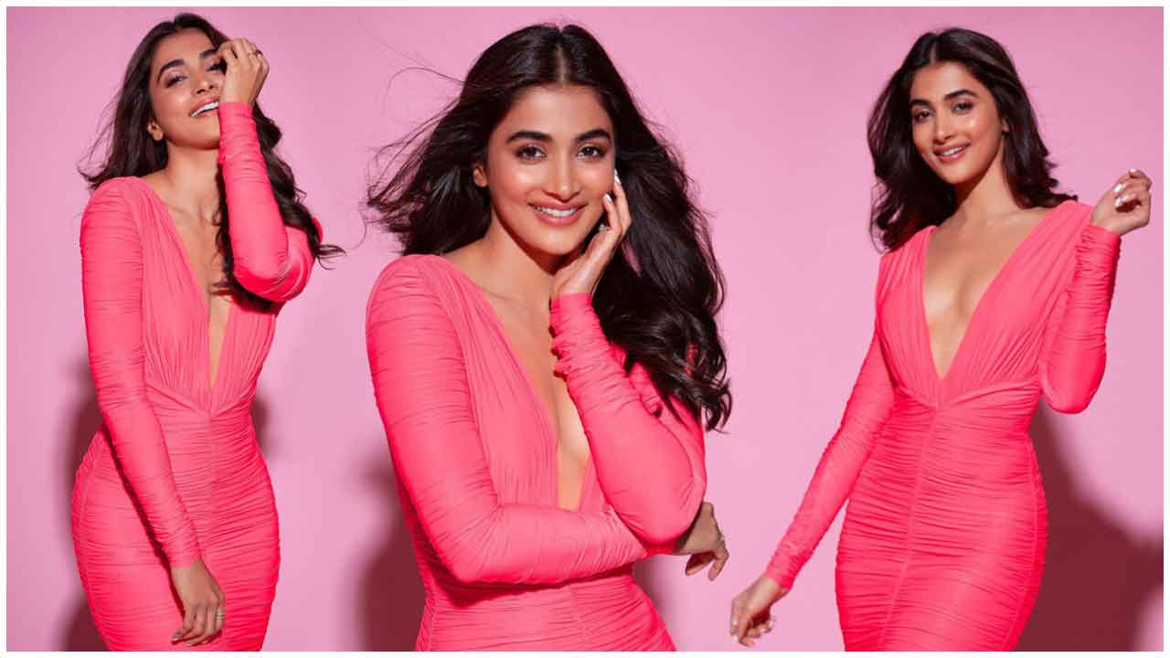 Pooja Hegde | గులాబీ రంగు డ్రెస్‌లో పూజా హెగ్డే గ్లామర్ ట్రీట్..