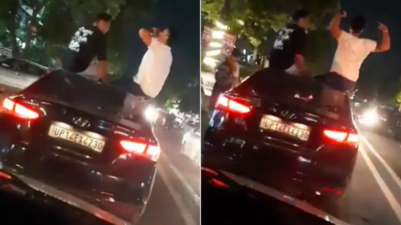 Ghaziabad | కారు రూఫ్‌పై కూర్చొని మందు కొడుతూ ఊరంతా తిరిగిన యువకులు.. పోలీసులు ఏం చేశారంటే