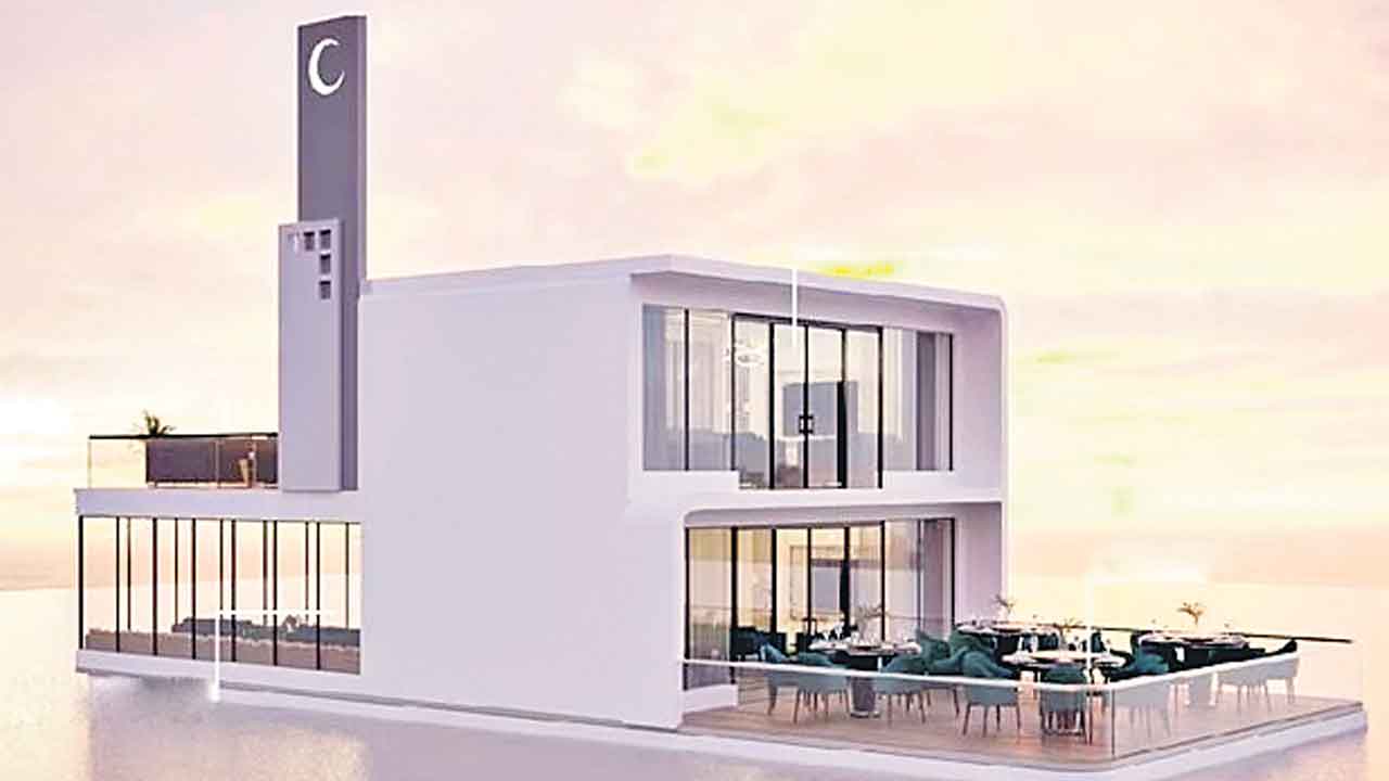 దుబాయ్‌లో నీటిపై తేలియాడే మసీదు