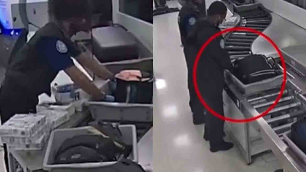 Watch: ఎయిర్‌పోర్ట్‌ సెక్యూరిటీ సిబ్బంది చేతివాటం.. ప్రయాణికుల బ్యాగుల నుంచి డబ్బులు చోరీ