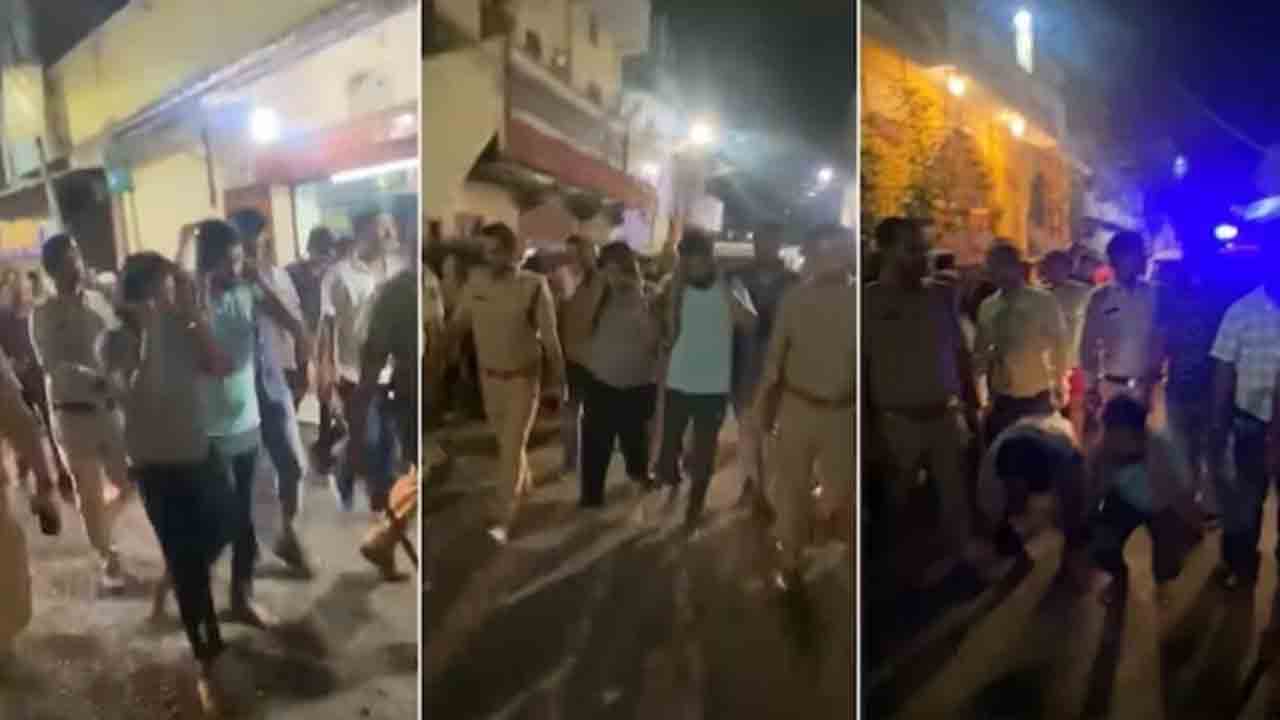 Watch: ‘ఖల్‌నాయక్’ పాటను ప్లే చేసి.. నిందితులను పరేడ్‌ చేసిన పోలీసులు