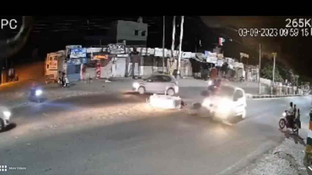 Road accident | స్కూటీని ఢీకొట్టిన కారు.. రెండు ముక్కలైన స్కూటీ.. మహిళకు తీవ్ర గాయాలు