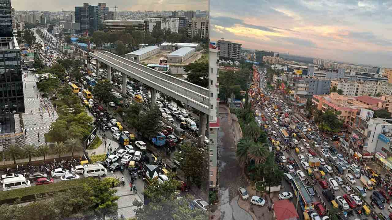 Bengaluru | వరుస సెలవులు.. బెంగళూరులో భారీగా ట్రాఫిక్‌ జామ్‌