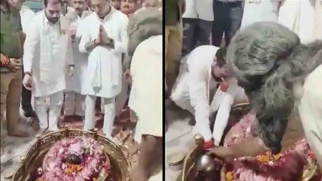 శివలింగం వద్ద చేతులు కడిగిన యూపీ మంత్రి