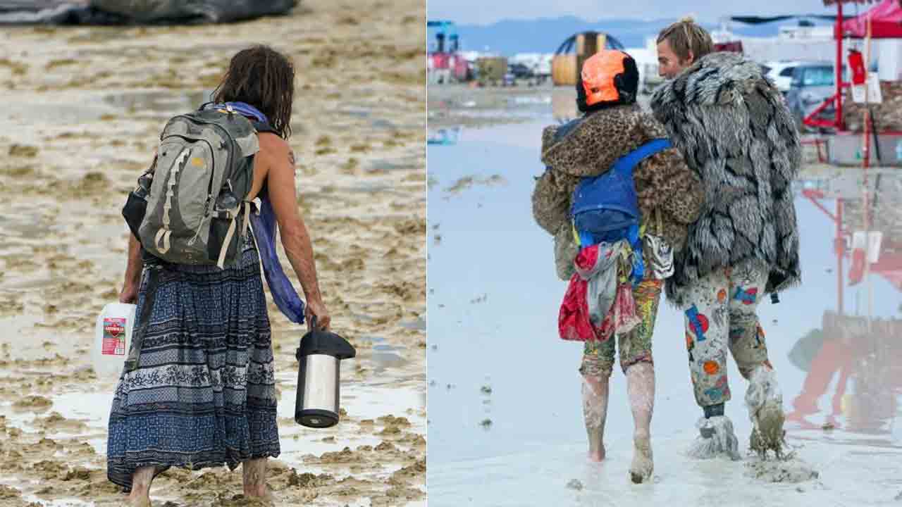 Burning Man Festival | ఎడారికి వెళ్లి బురదలో చిక్కుకుపోయిన హాలీవుడ్‌ సెలబ్రెటీలు.. అసలు అక్కడికి బురద ఎలా వచ్చింది?