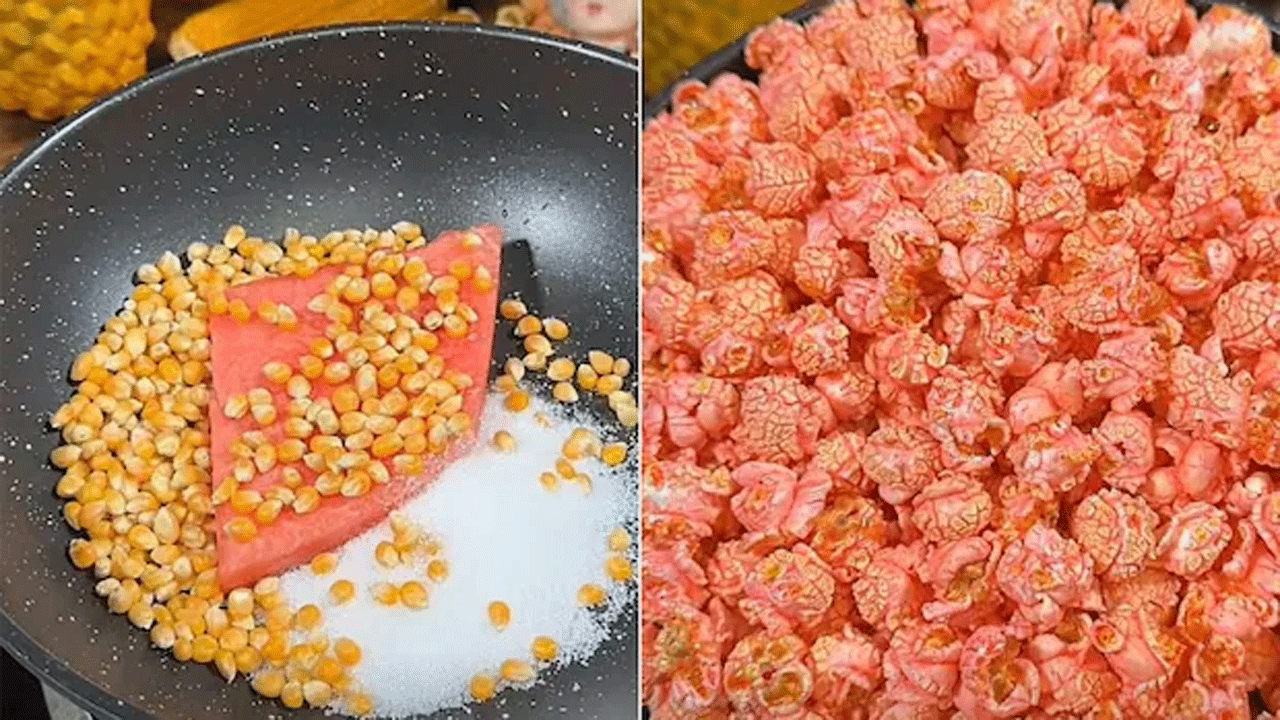 Viral Video | వెరైటీ ఫుడ్ కాంబినేష‌న్ : వాట‌ర్‌మెల‌న్ పాప్‌కార్న్‌