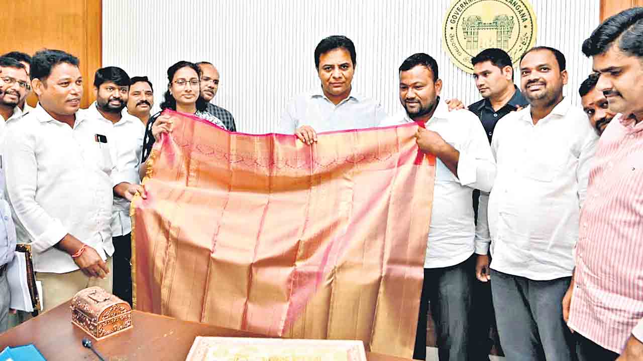 ఊసరవెల్లి చీర.. నల్ల విజయ్‌ ఔరా