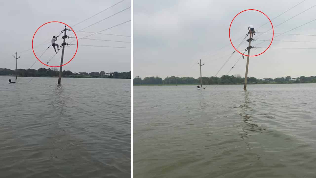 Telangana | ప్రాణాల‌ను ఫ‌ణంగా పెట్టి.. క‌రెంట్‌ను పున‌రుద్ధ‌రించిన జూనియ‌ర్ లైన్‌మెన్‌