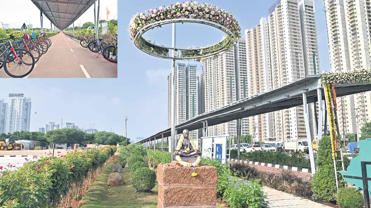 సోలార్‌ నీడలో.. సైకిల్‌ సవారీ