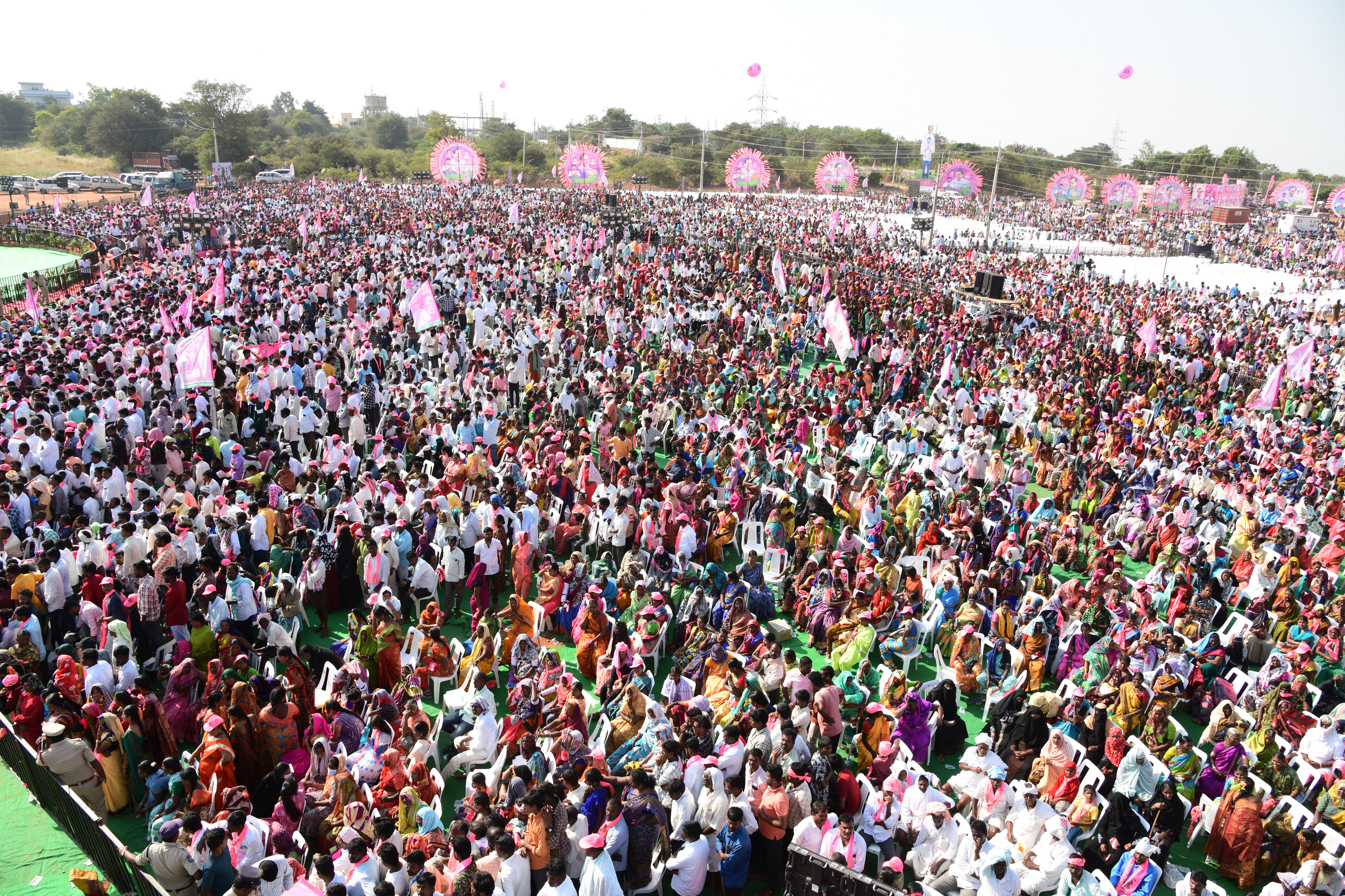 Brs Party President Kcr Participating In Praja Ashirvada Sabha At Acchampeta