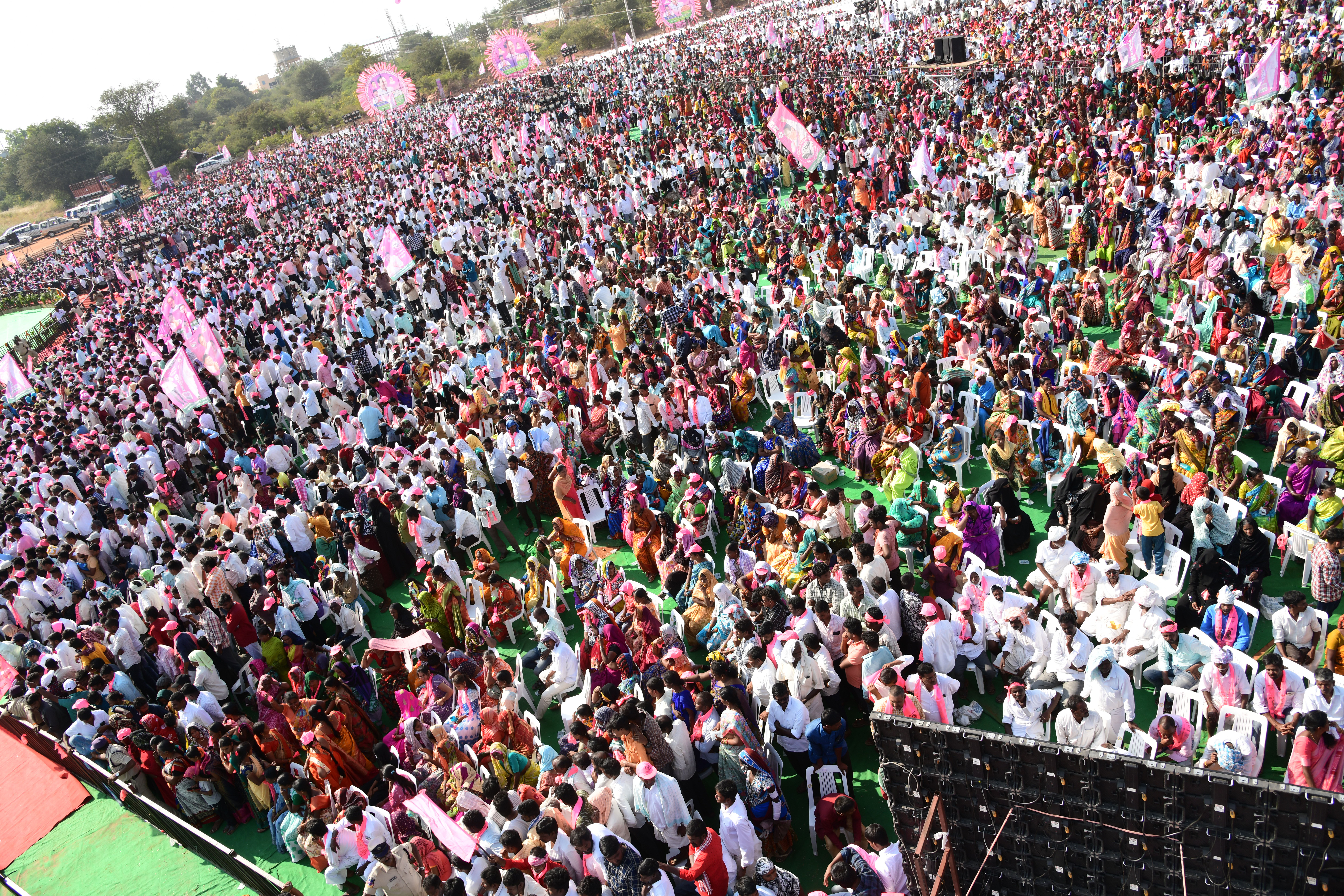 Brs Party President Kcr Participating In Praja Ashirvada Sabha At Acchampeta