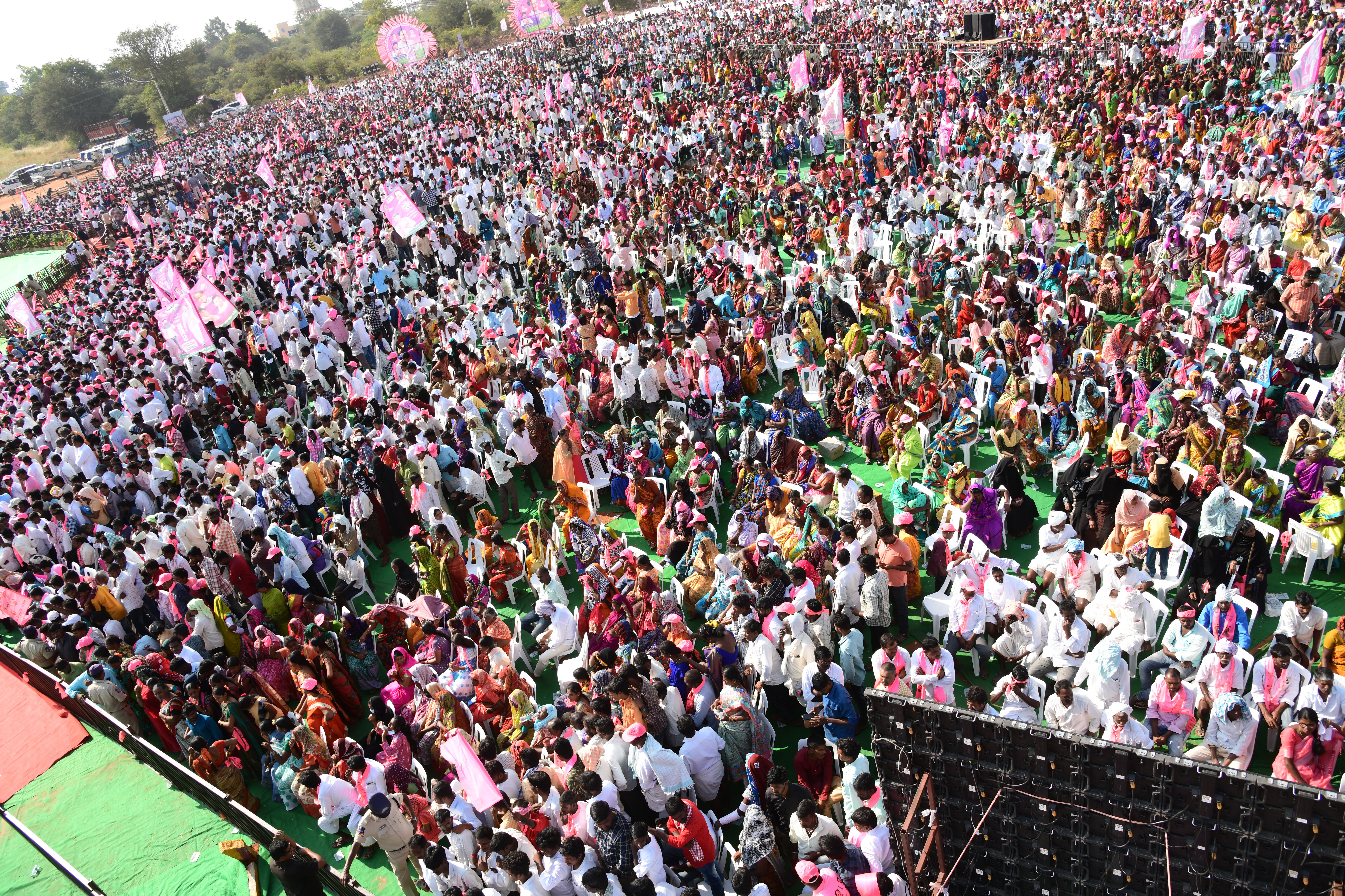 Brs Party President Kcr Participating In Praja Ashirvada Sabha At Acchampeta