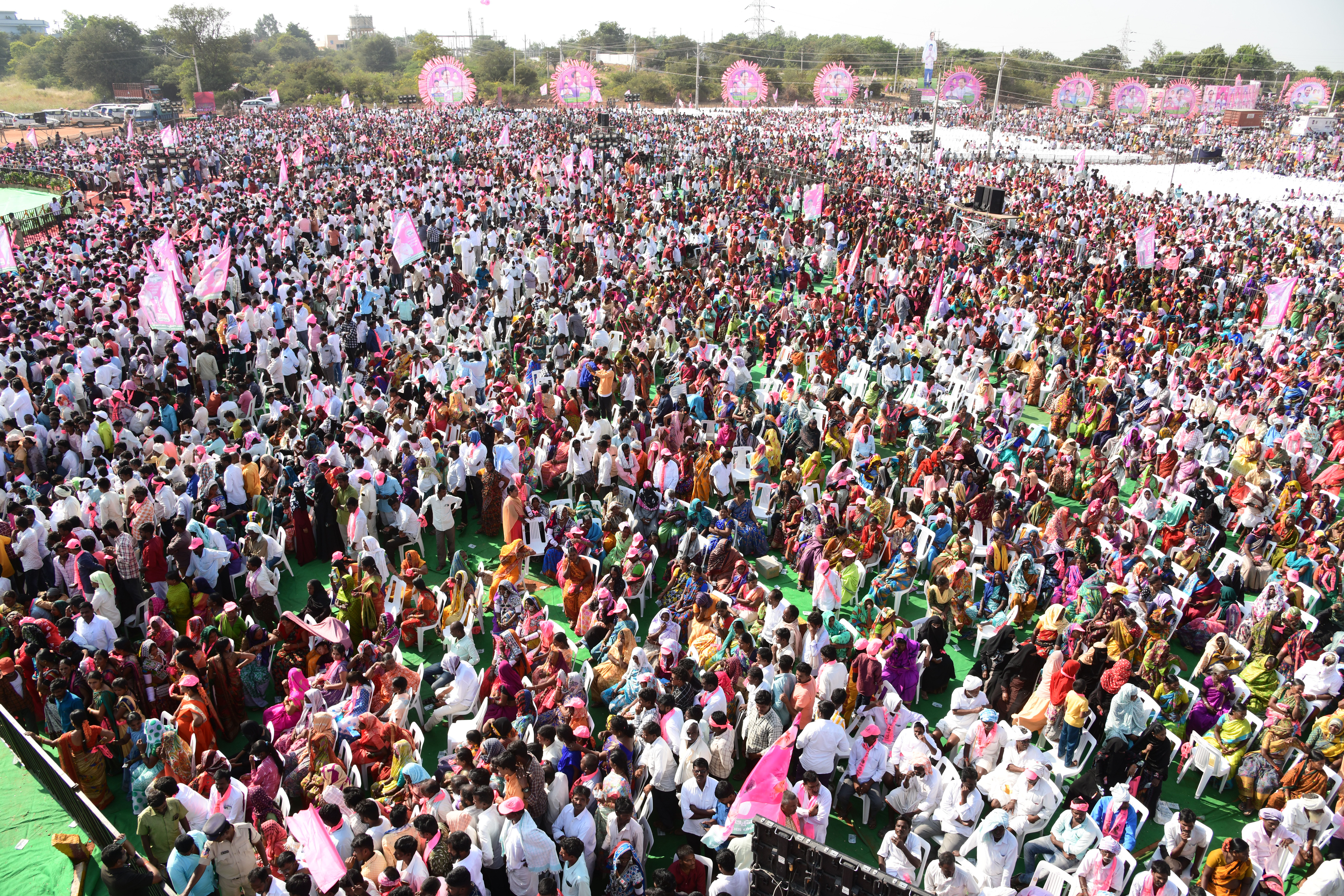 Brs Party President Kcr Participating In Praja Ashirvada Sabha At Acchampeta
