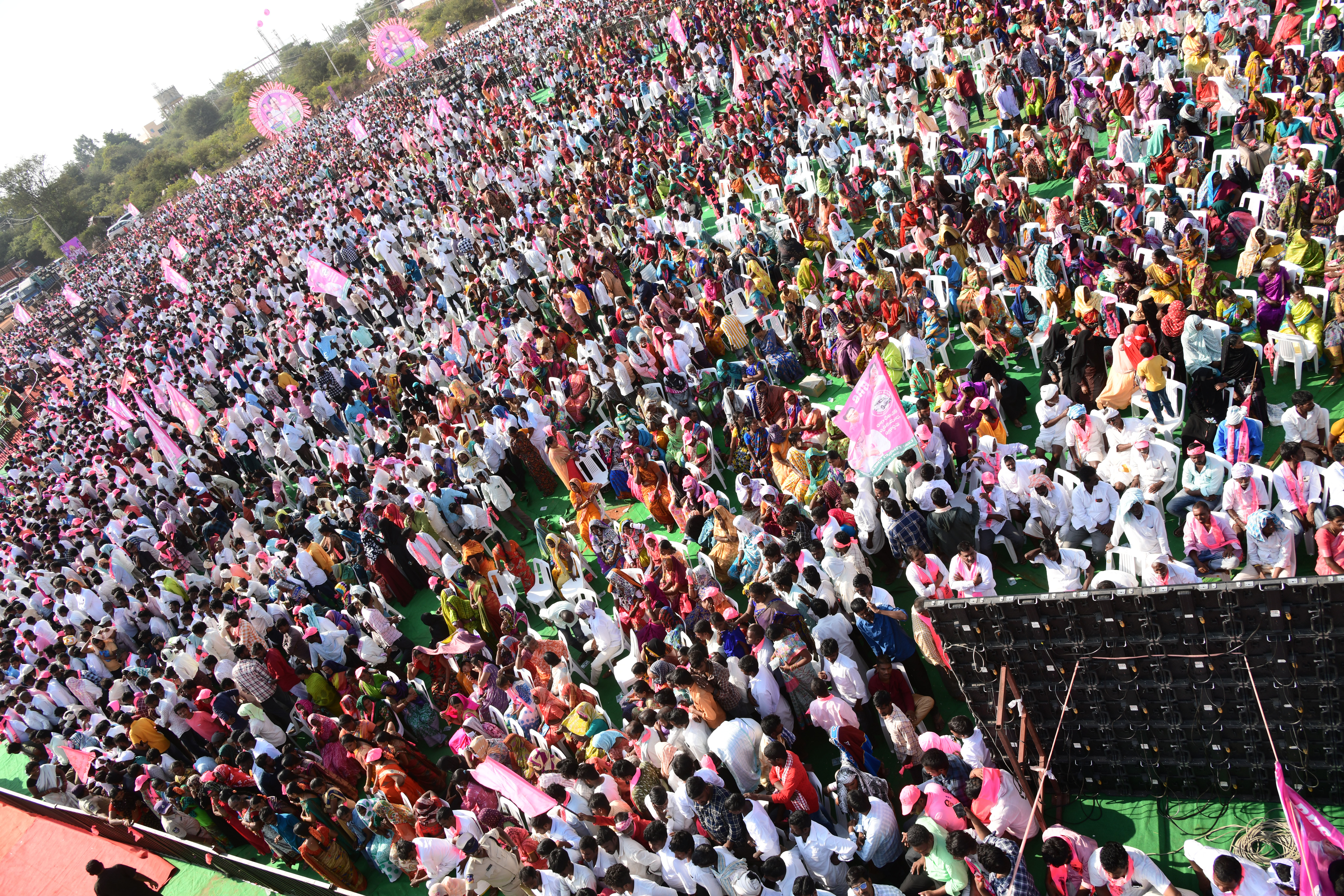Brs Party President Kcr Participating In Praja Ashirvada Sabha At Acchampeta