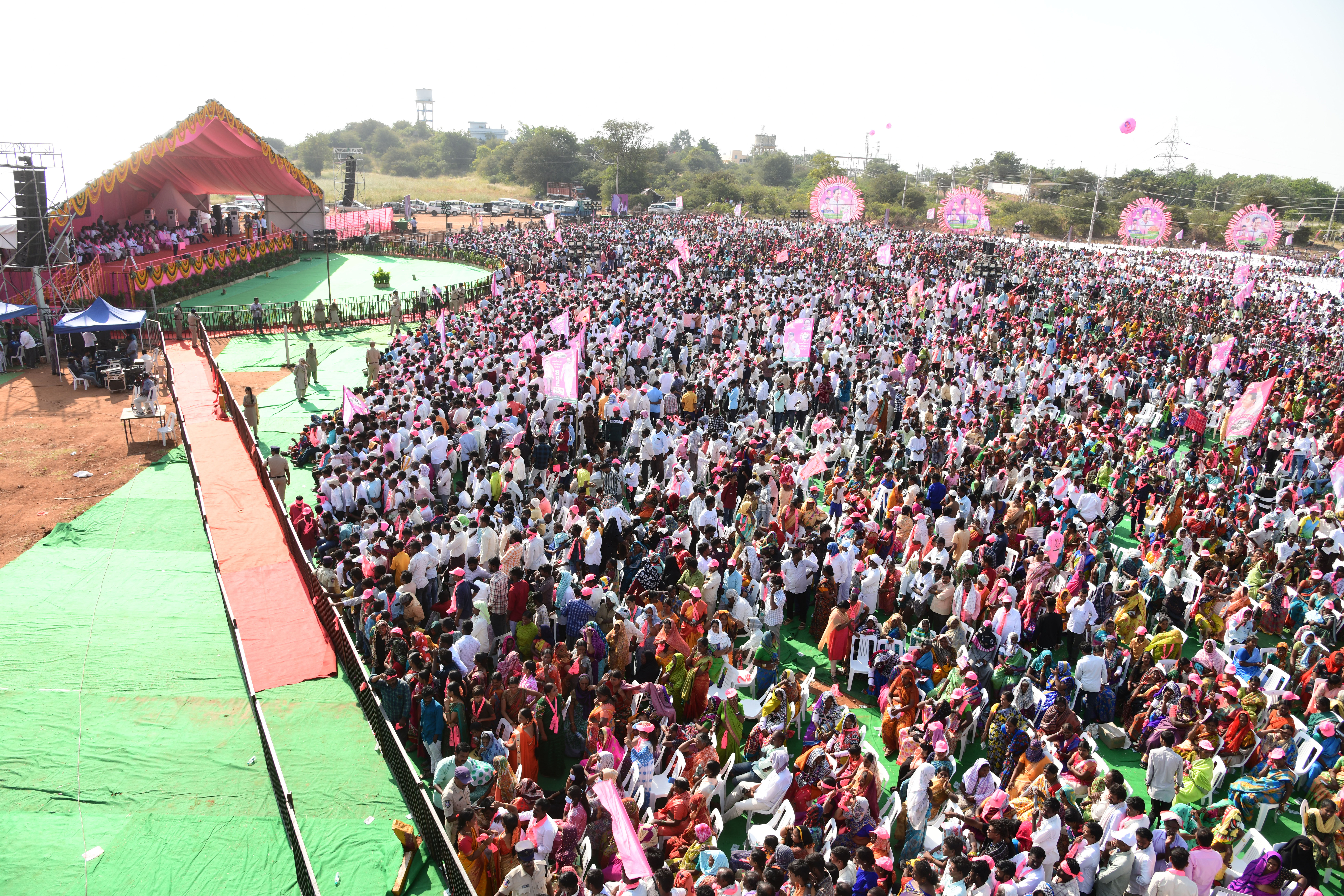 Brs Party President Kcr Participating In Praja Ashirvada Sabha At Acchampeta