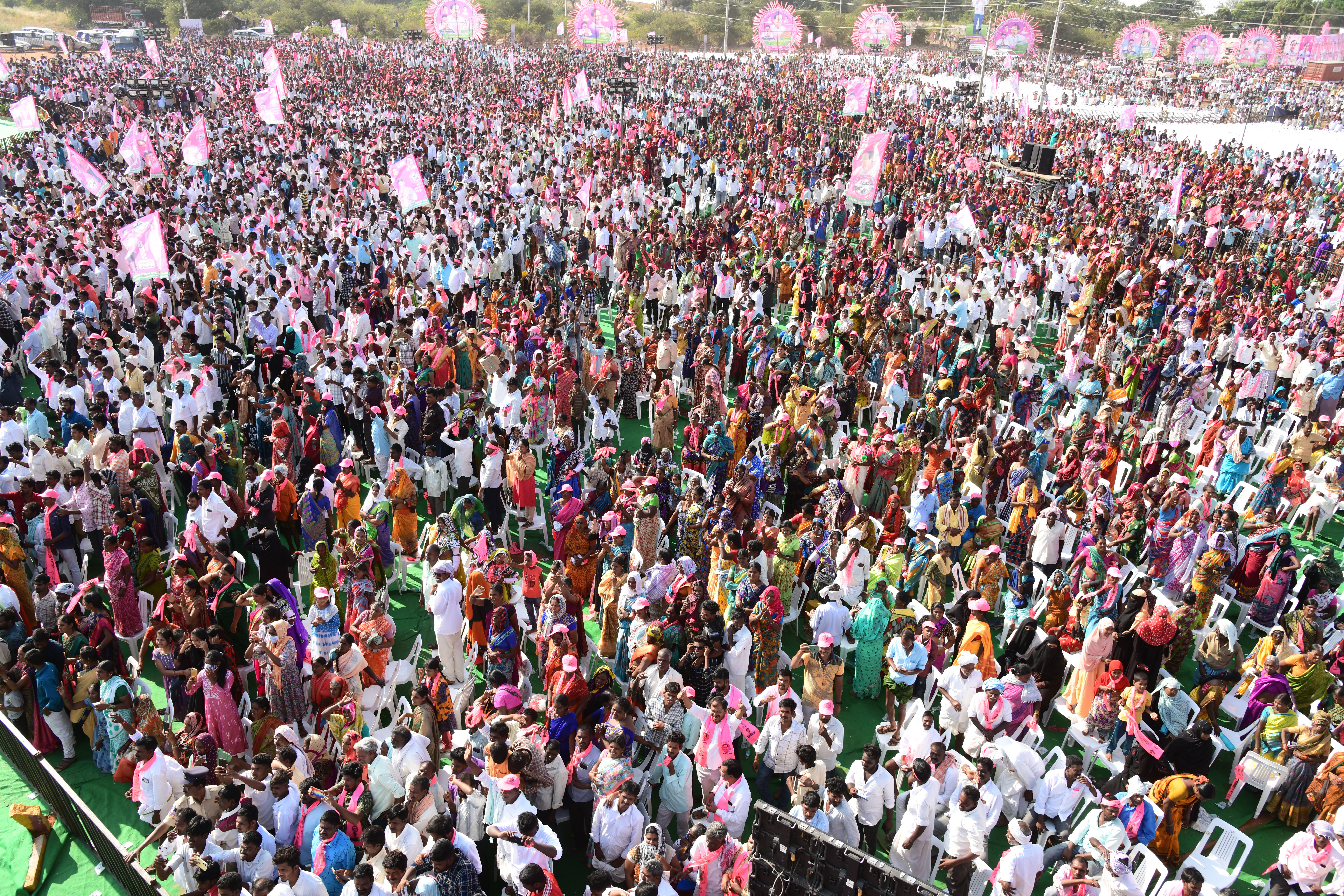Brs Party President Kcr Participating In Praja Ashirvada Sabha At Acchampeta