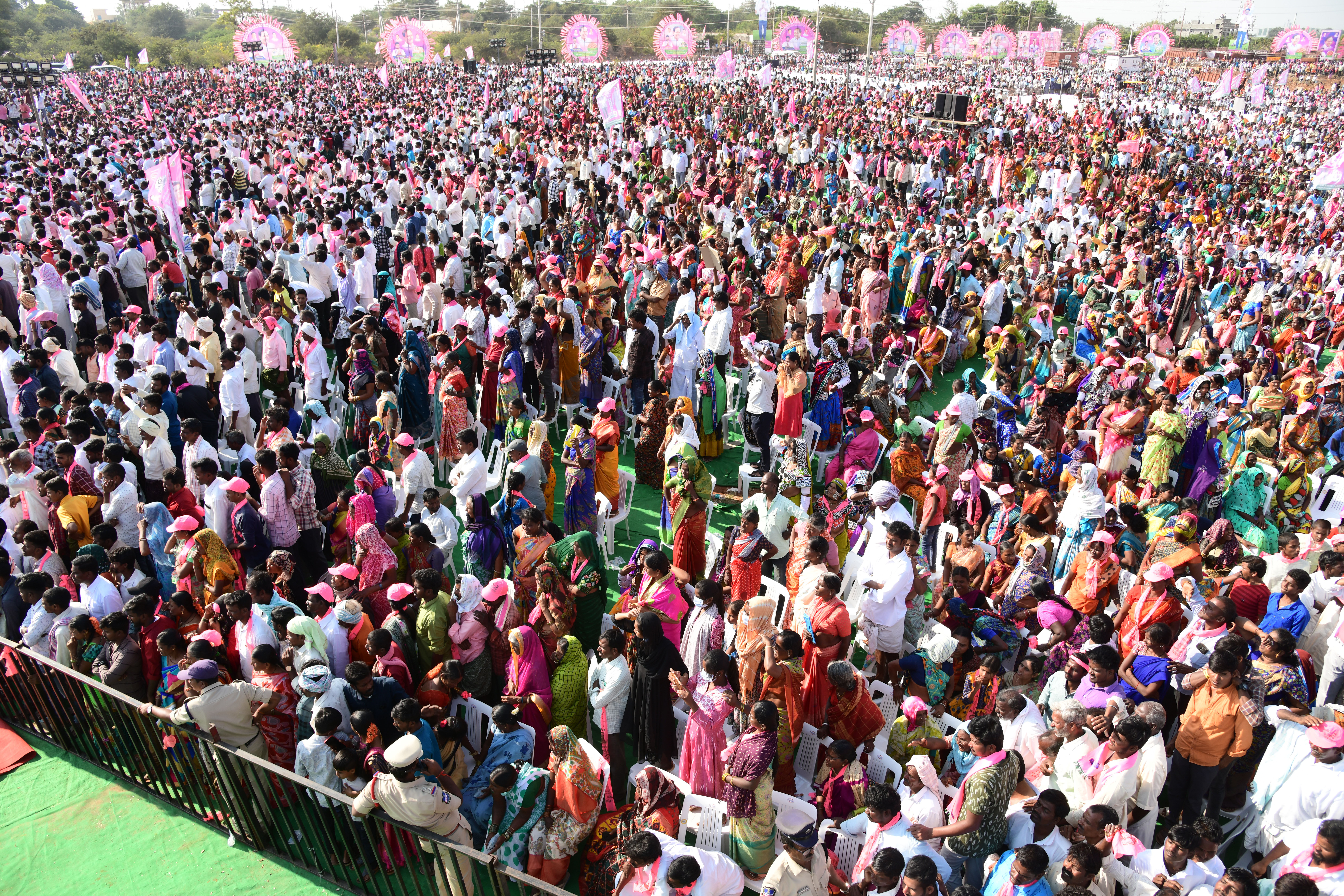 Brs Party President Kcr Participating In Praja Ashirvada Sabha At Acchampeta