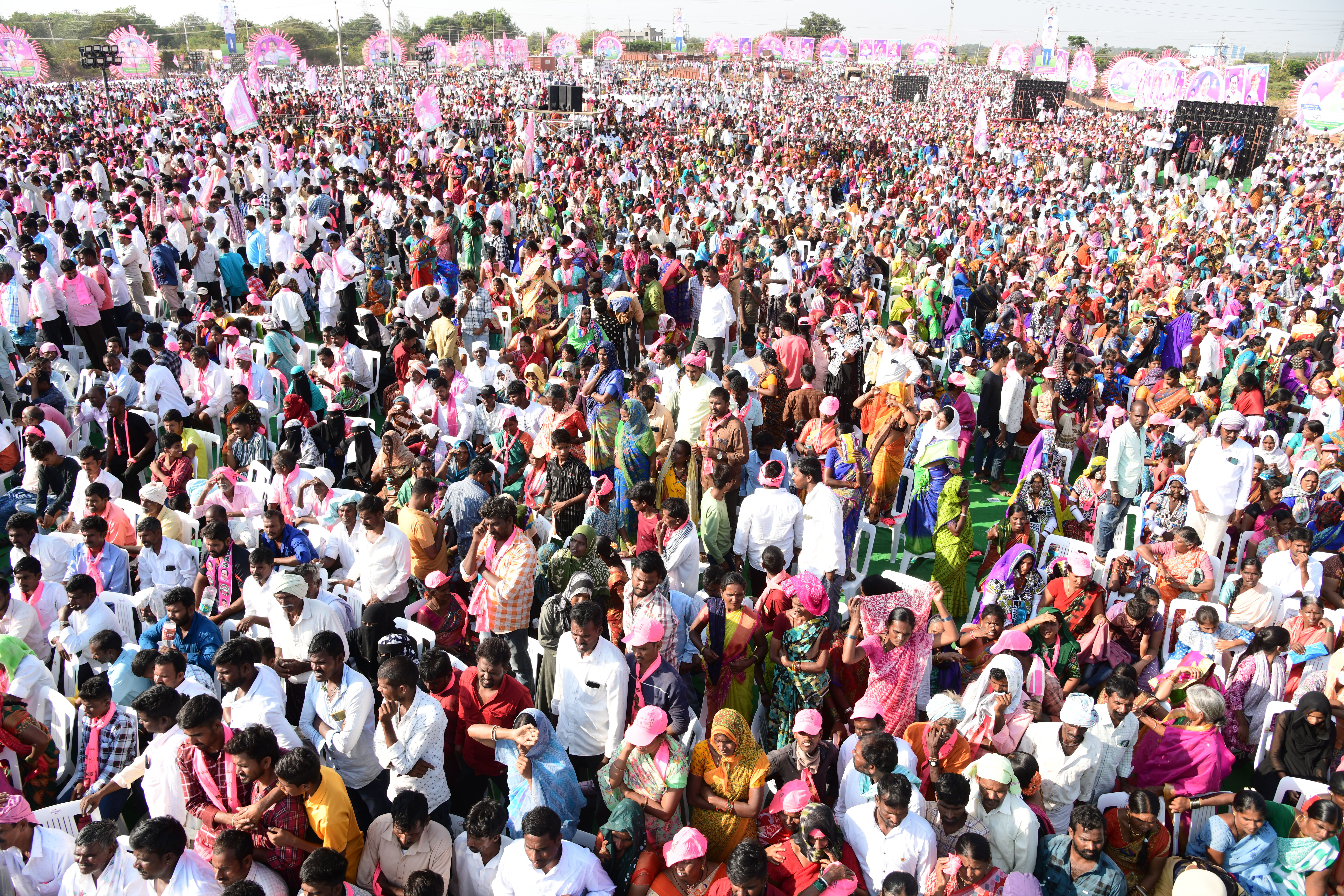 Brs Party President Kcr Participating In Praja Ashirvada Sabha At Acchampeta