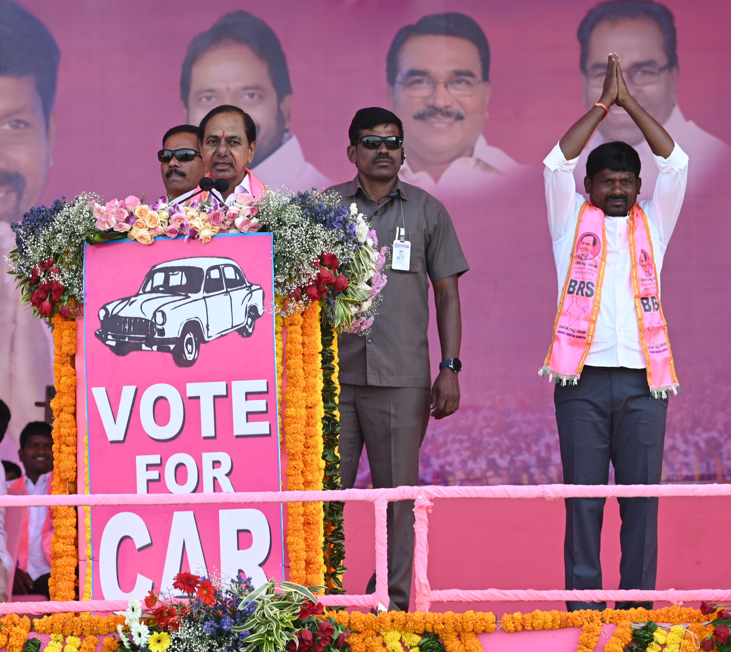 Brs Party President Kcr Participating In Praja Ashirvada Sabha At Acchampeta