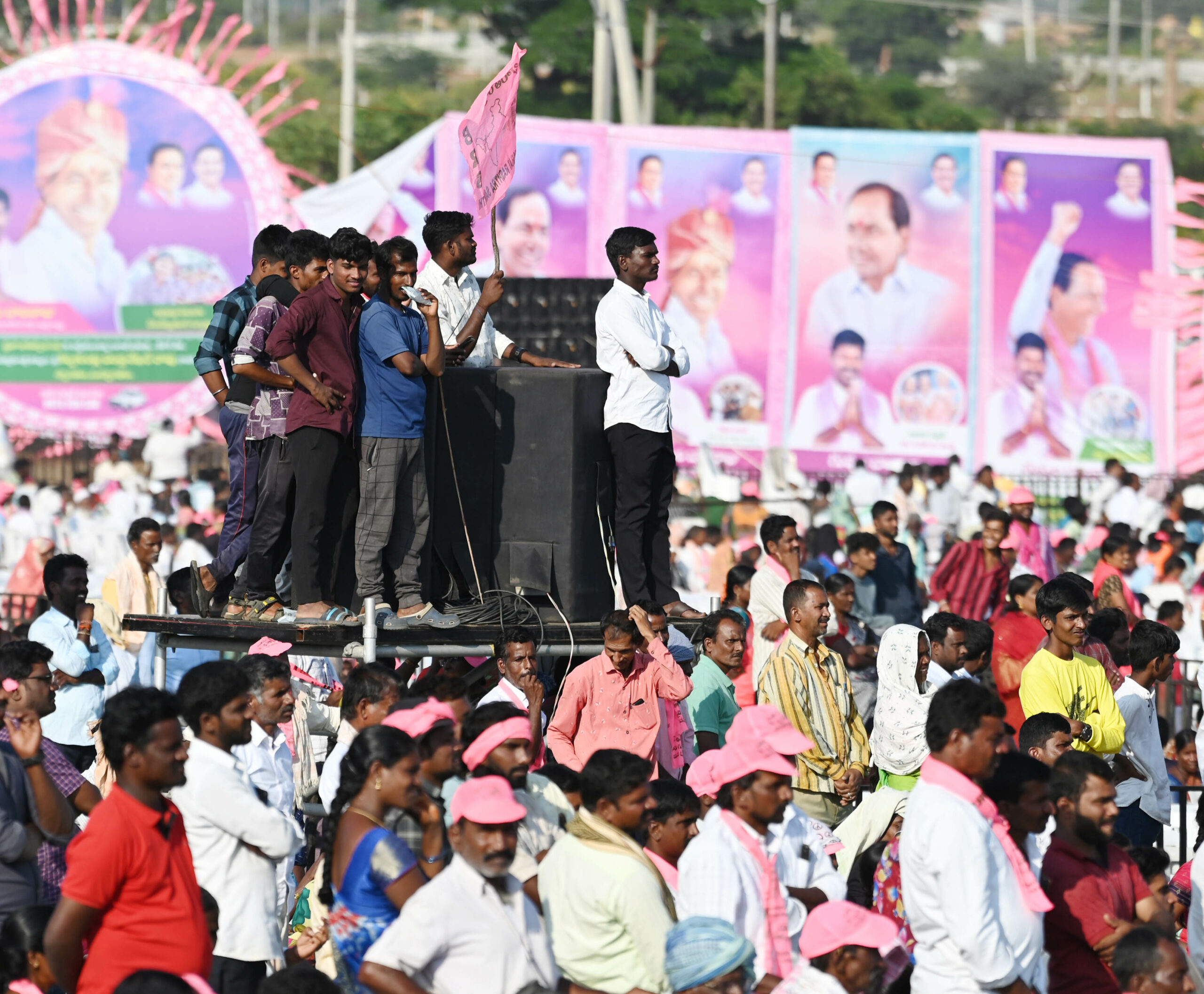 Brs Party President Kcr Participating In Praja Ashirvada Sabha At Acchampeta