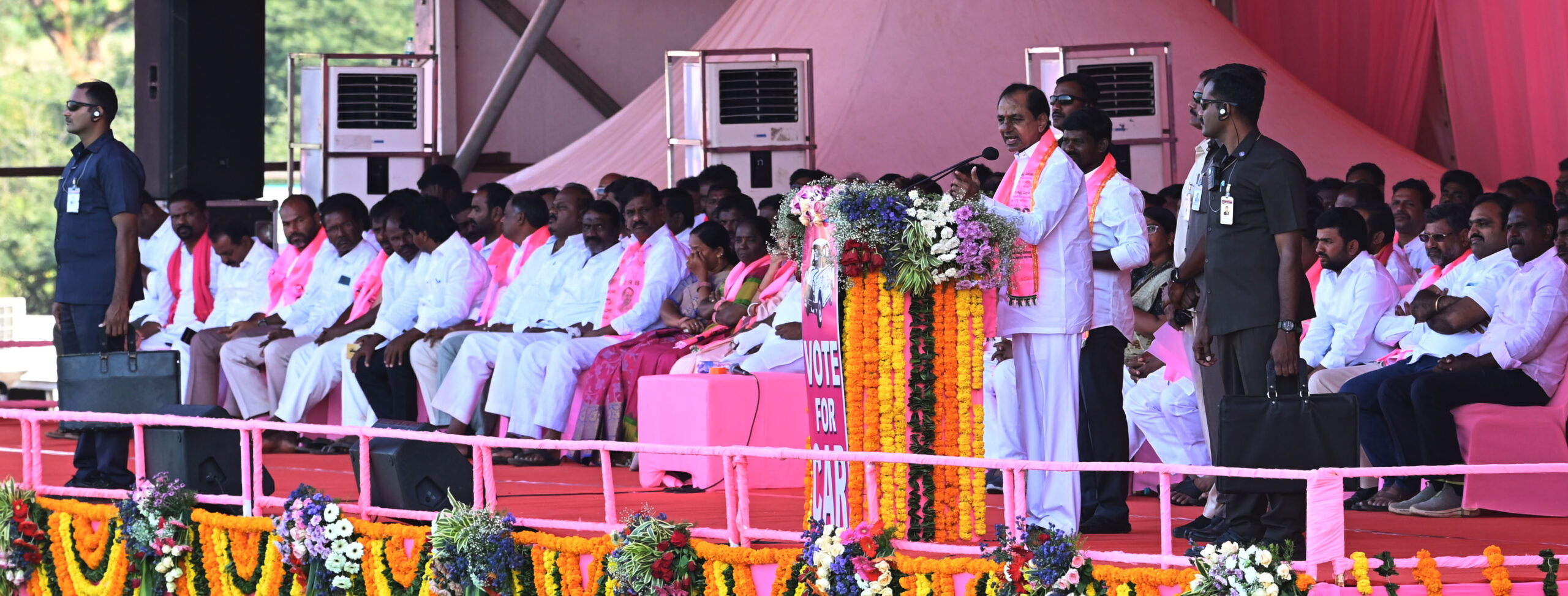 Brs Party President Kcr Participating In Praja Ashirvada Sabha At Acchampeta