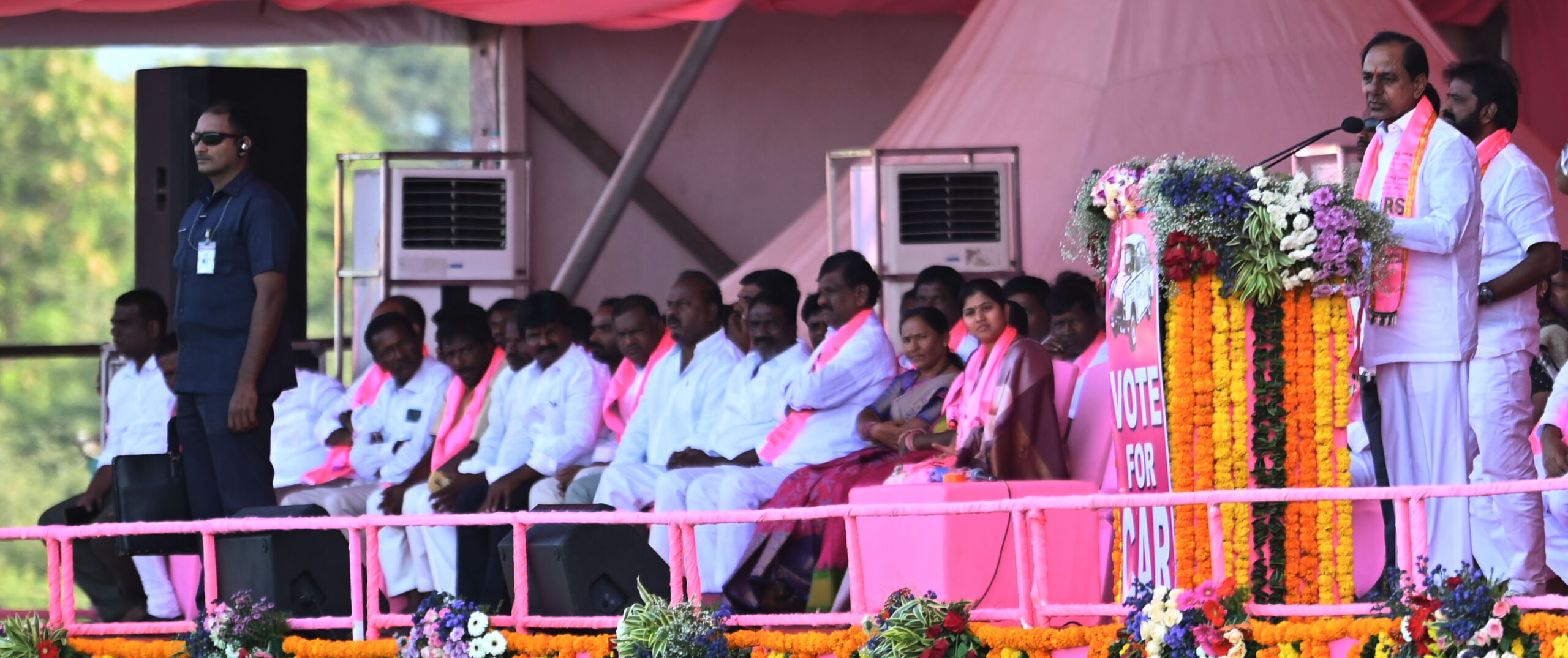 Brs Party President Kcr Participating In Praja Ashirvada Sabha At Acchampeta