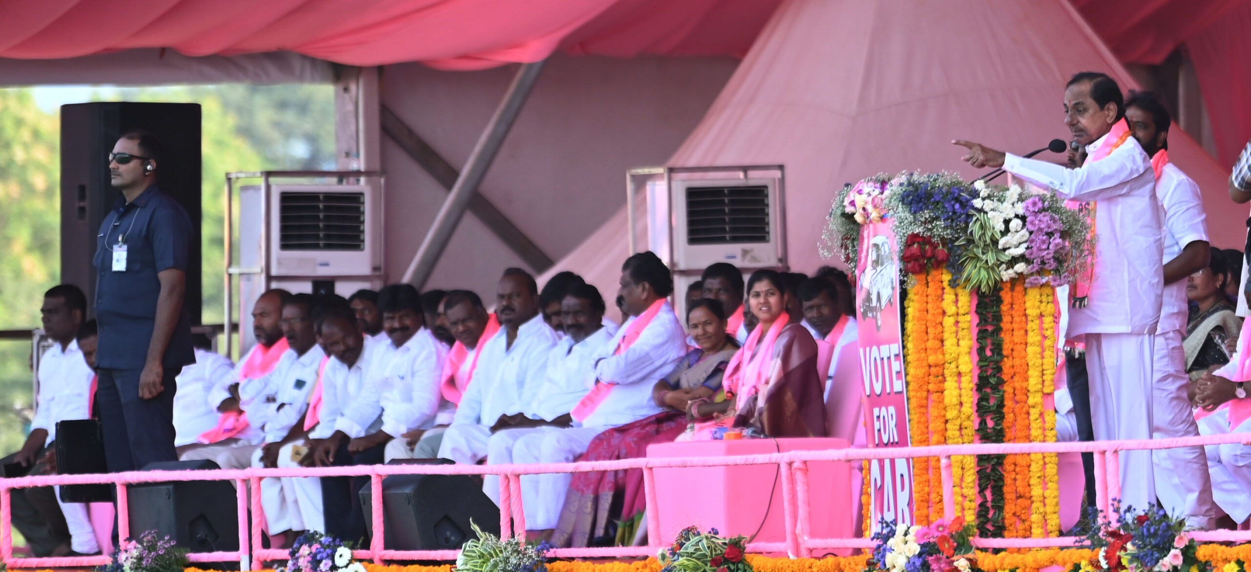 Brs Party President Kcr Participating In Praja Ashirvada Sabha At Acchampeta